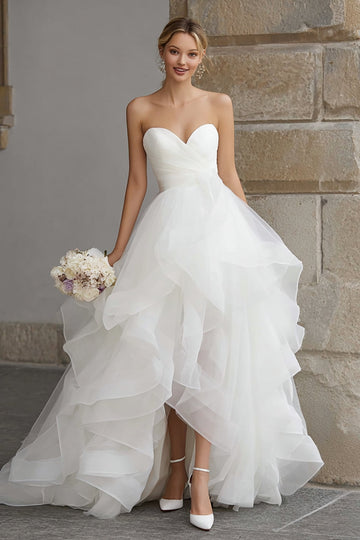 Princesse Ivory Sweetheart robe de bal robe de mariée avec volants